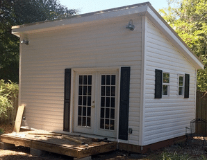 The ultimate backyard office built by Allan Branch. Will Phase II include the ultimate Tim Taylor bathroom?